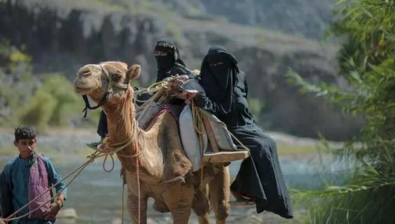 امرأة يمنية سافرت 7 ساعات على الجمل لتضع طفلها