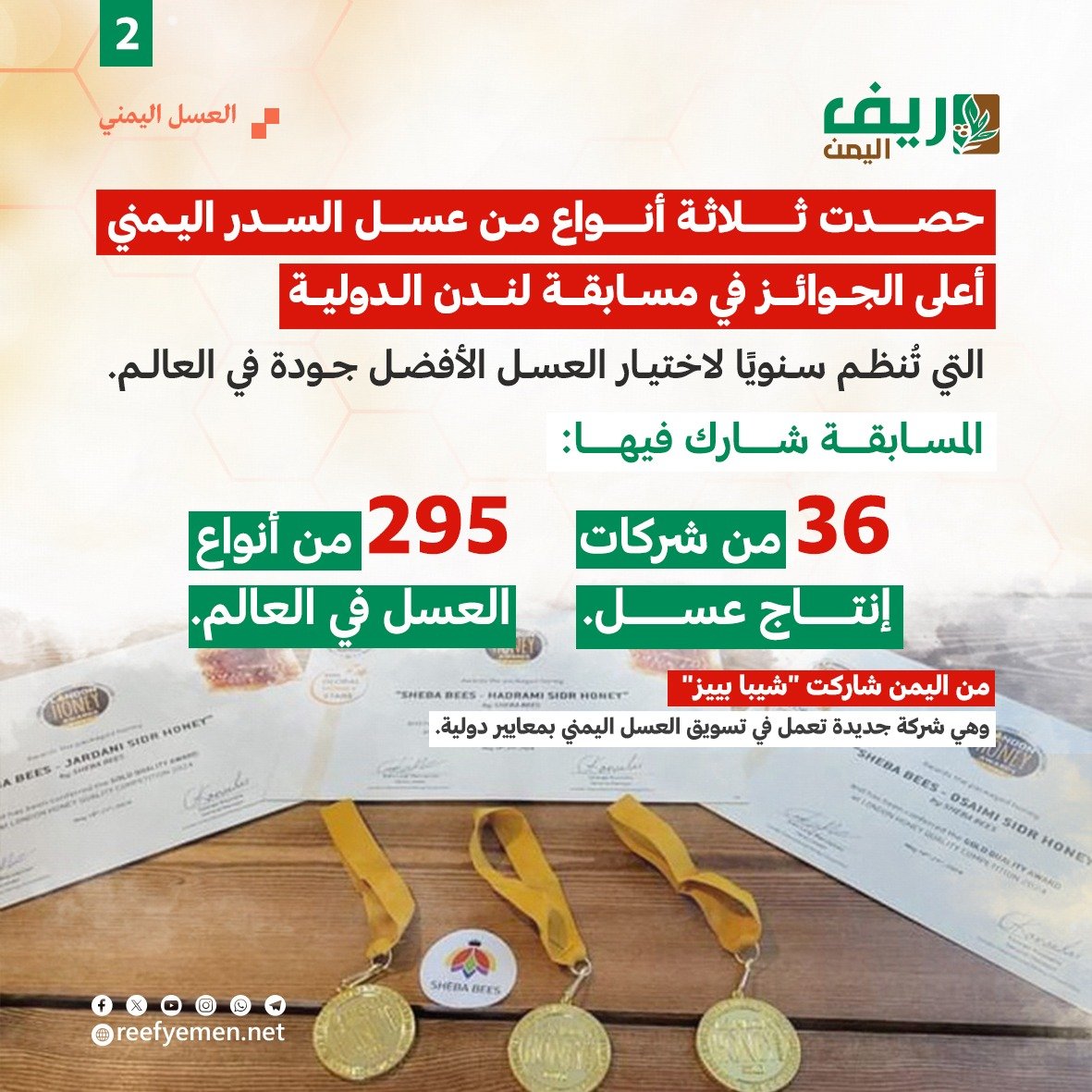 العسل اليمني يحصد 3 جوائز دولية