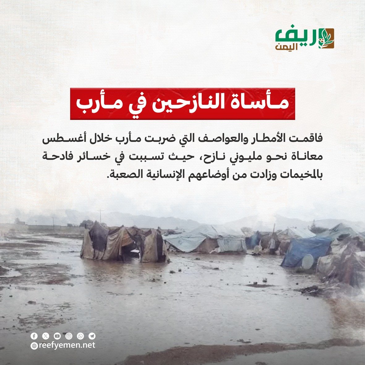 مأساة النازحين في مأرب