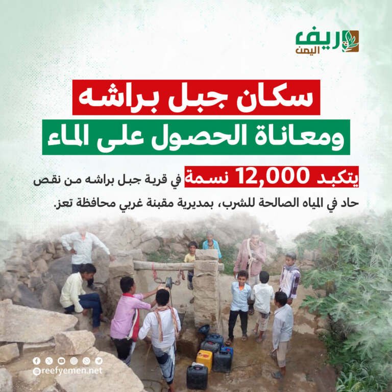 تعز.. سكان "جبل البراشة" يعشون أزمة مياه حادة