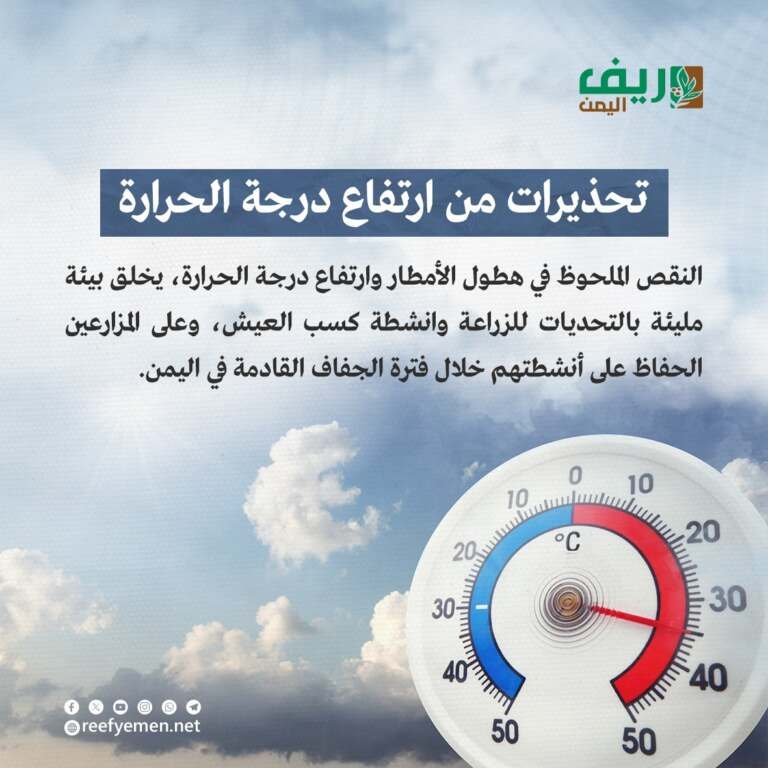 تحذيرات من إرتفاع درجة الحرارة باليمن