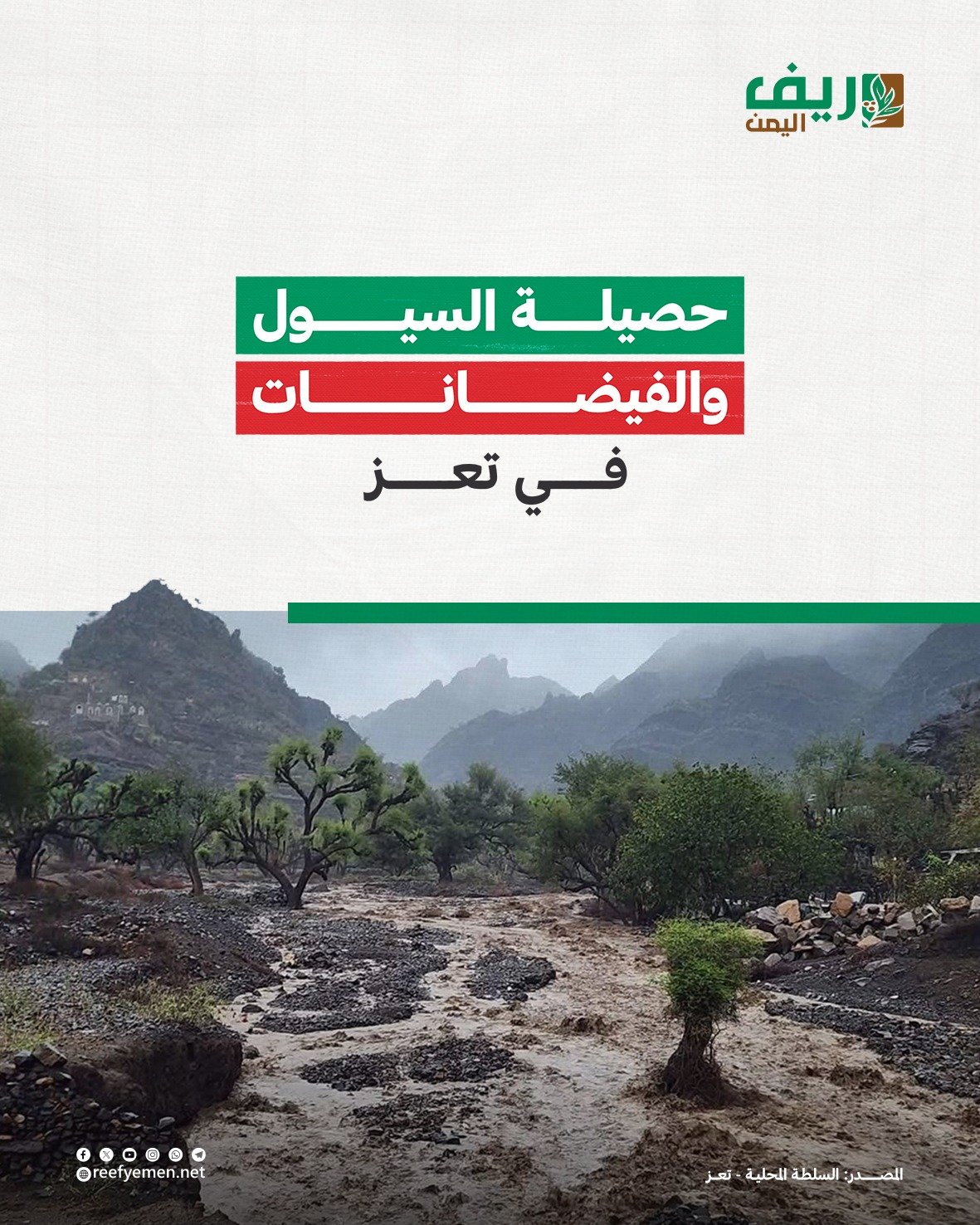 خسائر السيول في تعز